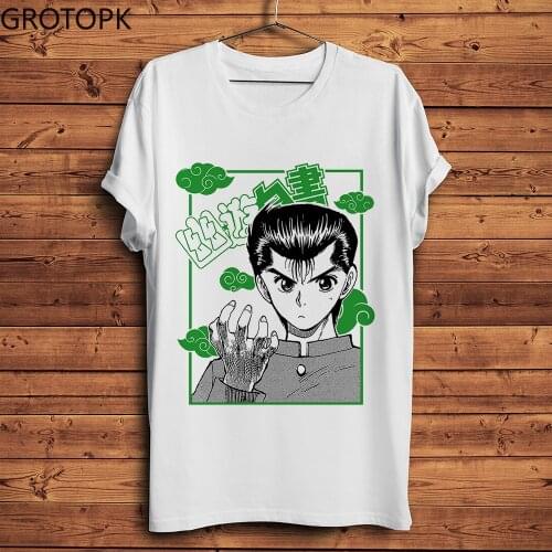 JAPAN Manga Yu Yu Hakusho Urameshi Yuusuke Funny Anime T Shirt Men New White Casual Tshirt Homme Xxxtentacion Shirt Grinch