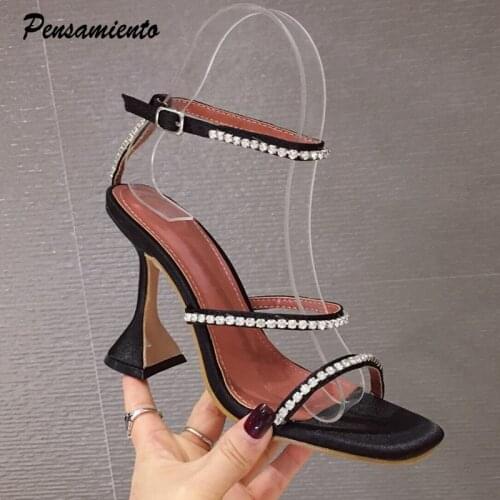Runway style Women Sandals Sexy Narrow band High heels Office Lady Shoes Fashion Summer Wedding Bridal Shoes Gladiator Sandals