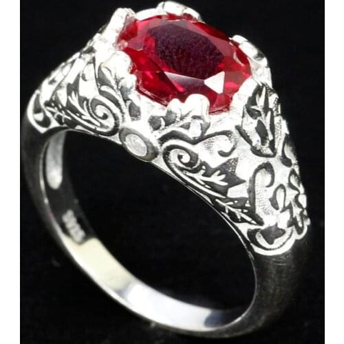 23x12mm Red Red Ruby Tanzanite Ring for Women Delicate Fine Bridal Jewelry Hot Selling 925 Solid Sterling Silver Rings