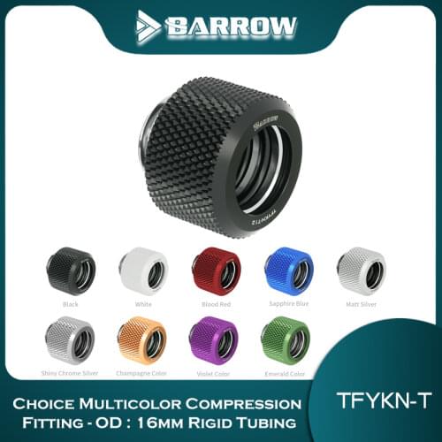 Barrow G1/4" Hard Pipe Choice Multicolor Compression Fitting OD 12mm 14mm 16mm Rigid Tubing TFYKN-T12 TFYKN-T14 TFYKN-T16