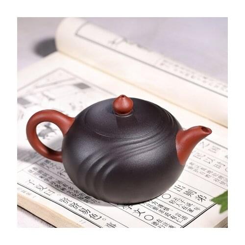 Yixing famous pure handmade genuine Zisha teapot creative teapot set black mud black pearl teapot