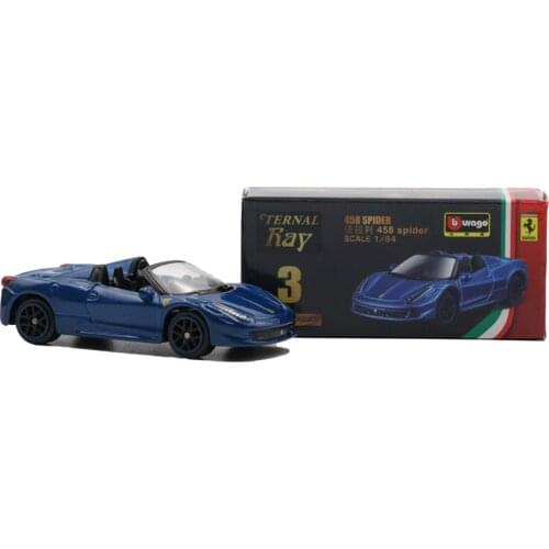1:64 Bburago Eternal Ray Ferrari 458 Spider blue Diecast Model Car