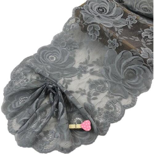 1Yard High Quality Beautiful Lace Ribbon Tape 24cm Lace Trim DIY Embroidered For Sewing Decoration Elastic Garment Fabric