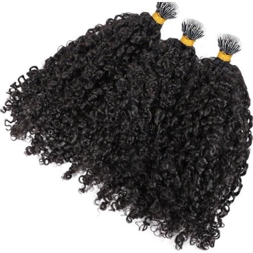 100 Pieces Curly Nano Ring Human Hair Extensions Machine Remy Pre-bonded Sassy Curl Nano Tip Brazilian Hair