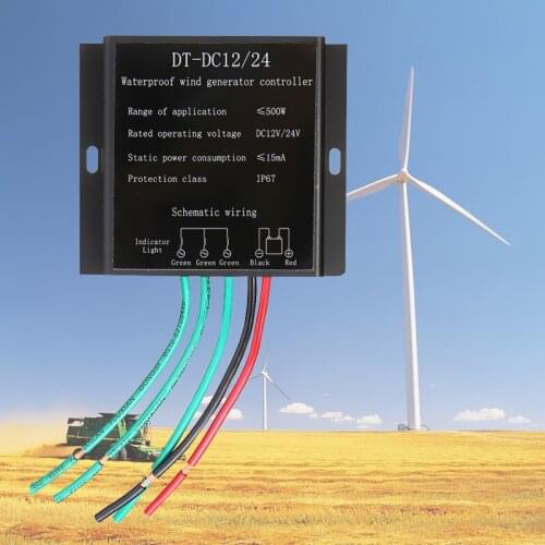 100W-500W DC 12V/24V Wind Turbine Wind Generator Controller Battery Charger Controller Regulator