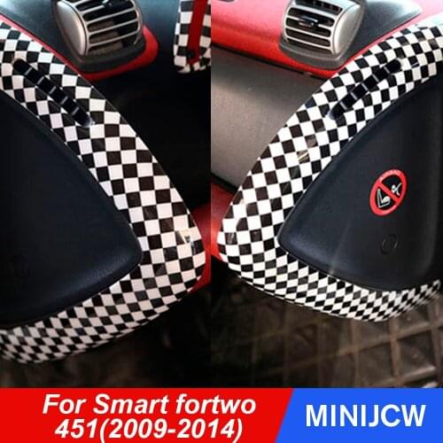 2pcs Car Dashboard Panel Frame Moulding Trim Sticker Cover Interior Decoration For Old Smart 451 fortwo Car Accessories