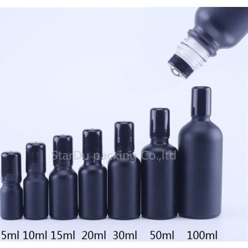 5ml 50pcs ,10ml 50pcs ,15ml 50pcs, 20ml 50pcs ,30ml 50pcs ,50ml 50pcs,100ml 50pcs Matte Black Bottles with Roller Balls
