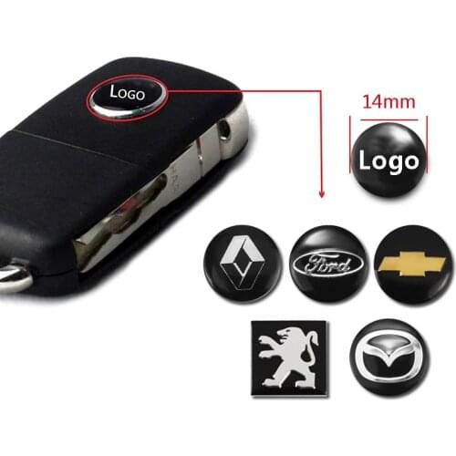 5Pcs Remote Car Key Stickers Emblem Logo Accessories For Honda Skoda Jeep Ford Toyota VW Peugeot Kia Peugeot Renault Citroen