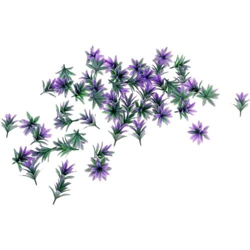 50pcs Flower Model Train Trees Models Scenery Landscape 1:100 1:200 Purple
