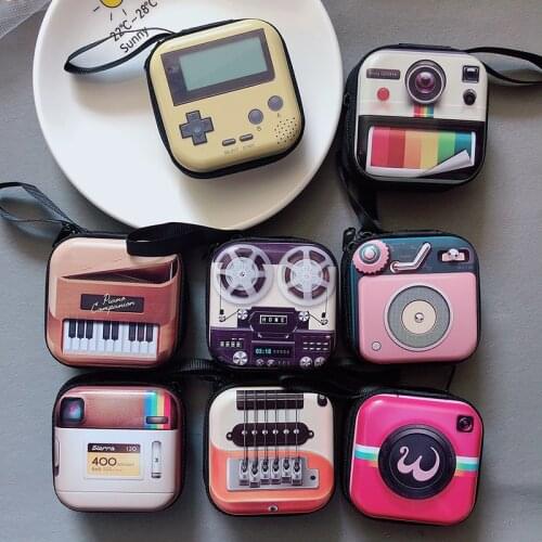 Retro Camera Style Coin Purse Key Chain Ladies Bag Key Chain Mini Coin Purse Key Ring Bluetooth Headset Bag Key Chain