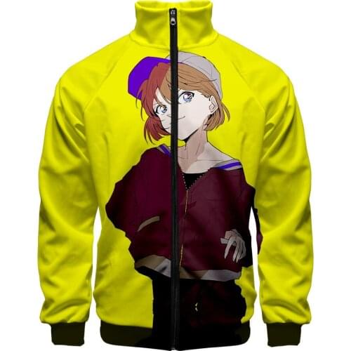 Aikooki Detective Conan 3d Stand Collar Zipper Jacket Men Women Casual Harajuku Sweatshirt Ainme Long Sleeve Jackets Tops Slim