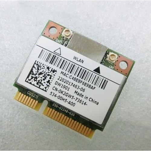 DW1901 802.11abgn (2.4G/5G) Wireless + Bluetooth 4.0 Combo WiFi Card For 15R 17R 14TR M521R Series, D P/N CN-0K2GW5
