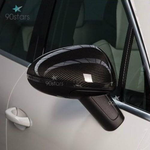 For Porsche Macan 2014 On Carbon Fiber Mirror Cover Stick On Type Glossy Finish Side View Part Trim Fibre Drift Kit Car-styling
