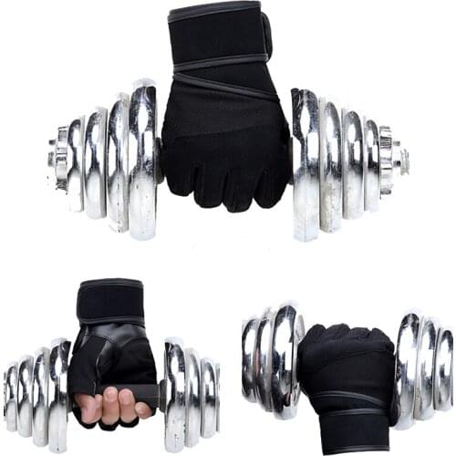 JIAZHOUHU Fitness Fingerless Gloves Body Building Gym Gloves Weightlifting Mittens Barbell Dumbbell Sports Gym Fitness Gloves