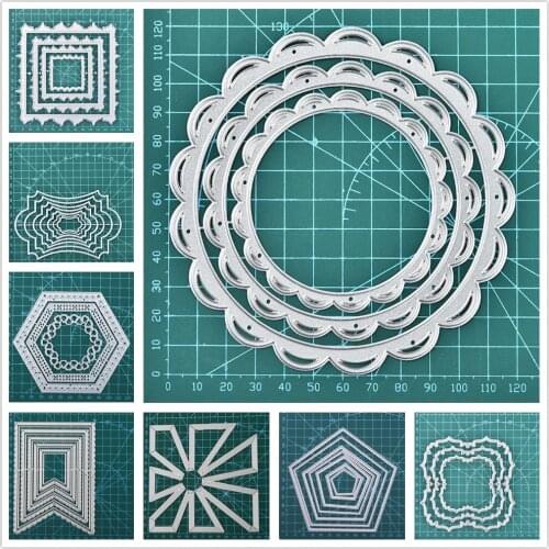 InLoveArts Geometry Metal Cutting Dies Stencil Scrapbooking Card Maker Photo Album Paper Embossing Craft DIY Multilayer Die Cut