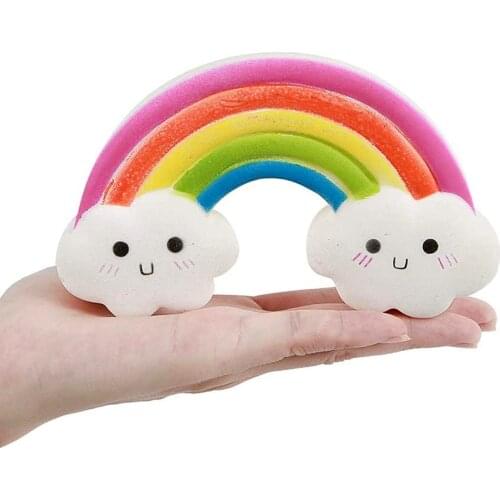 Kawaii Squishy Rainbow Smiley Soft Toys Squishies Slow Rising Scented Squeeze Stress Relief Toys Kids Xmas Gift Wholesale