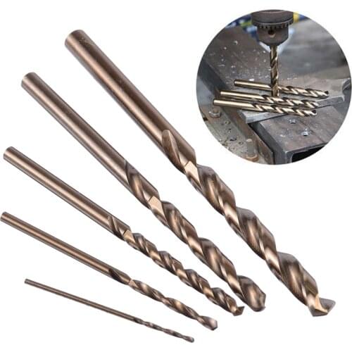 5PCS High Speed Steel Drill Bit M35 Cobalt Twist Drill Bits For Micro Electric Drills Power Tool Metal Steel 1/2/3/4/5mm
