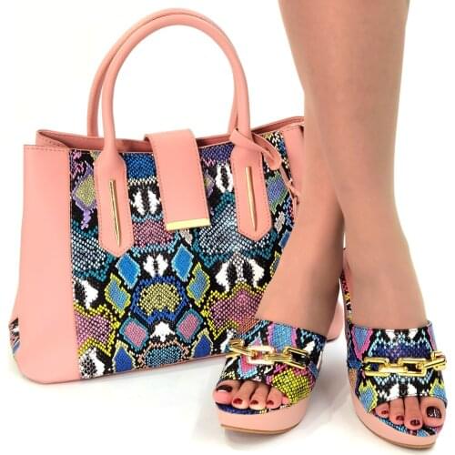 Metal Decoration Party Italian Ladies Shoes and Bags To Match Set Designer Luxury Shoes Women 2021 Shoes and Bag Sets for Women