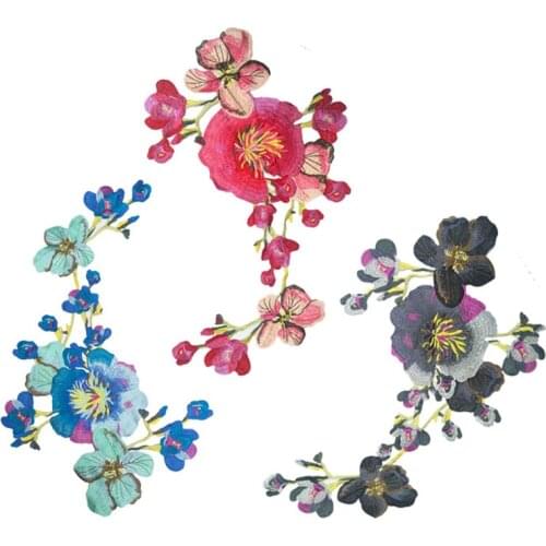 Lace Patches Applique Bridal Wedding Dress Accessories Red Blue Gray Lace Flowers Lace Fabric Scrapbooking