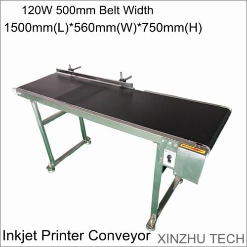 120W 500mm width Inkjet Printer Conveyor 155cm*70cm*26cm Belt Conveying Table Band Carrier with AC 0-30m/min Adjustable Speed