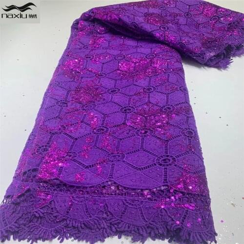 Madison African Sequins Milk Silk Lace Fabrics 2021 French Guipure Cord Lace Fabric Embroidery For Nigerian Party Dress