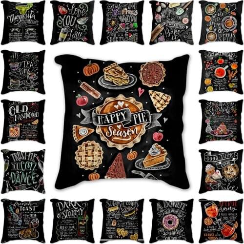 Chalk Art Decorative Pillows Decor Home Cushion Cover Pillow Cover For Living Room Funda Cojin Home Decoration Chalkboard sign