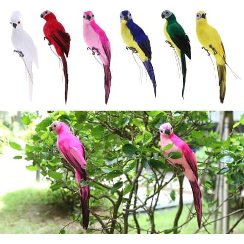 Macaw Parrot Model Artificial Feathered Animal Ornament Garden Wedding Decor