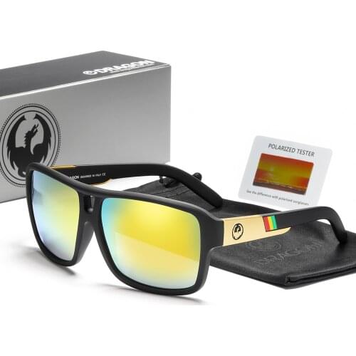 Polarized Dragon Sunglasses 2021 New Sports Men HD Sun Glasses Square Reflective Coating Mirror lens UV400 12 Colors