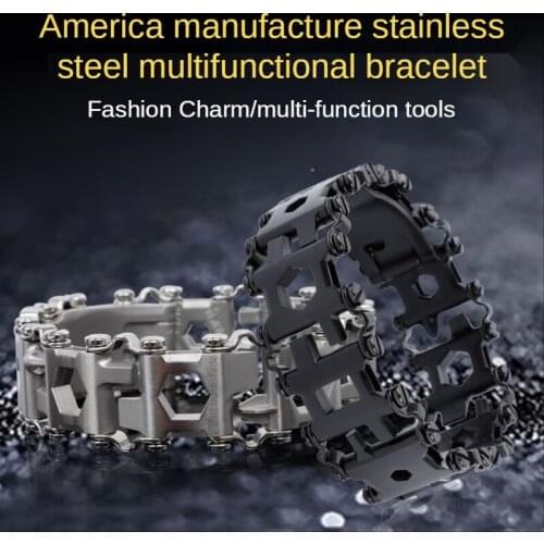 Hot Multifunctional Stainless Steel Mens Outdoor Tool Bracelet 29-in-one Bracelet Bracelets Couple Jewelry Fashion Watch Chain