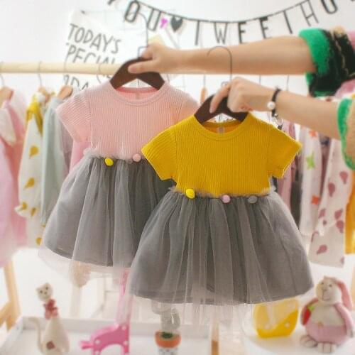 New Baby Girl Dress Summer Newborn Baby Clothes Cute Rose Mesh Princess Dress For Girl 1 Year Birthday Infant Baptism Clothing