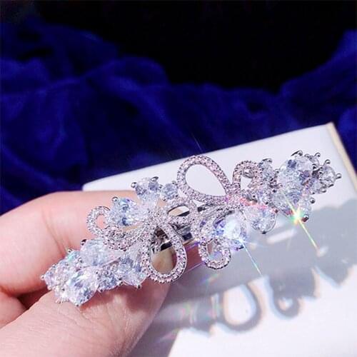 Nueva version coreana de la exquisita zirconia pinza de primavera accesorios para el cabello chica hermosa pinza para el cabell