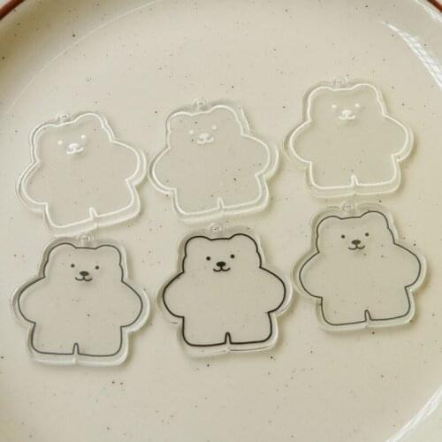 Wholesale 50pcs/lot 34mm transparent cute bears shape acrylic beads diy jewelry earring/garment pendant accessory