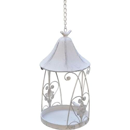 Hanging Bird Feeder Retro Distressed Bird Hut Shelter for Garden