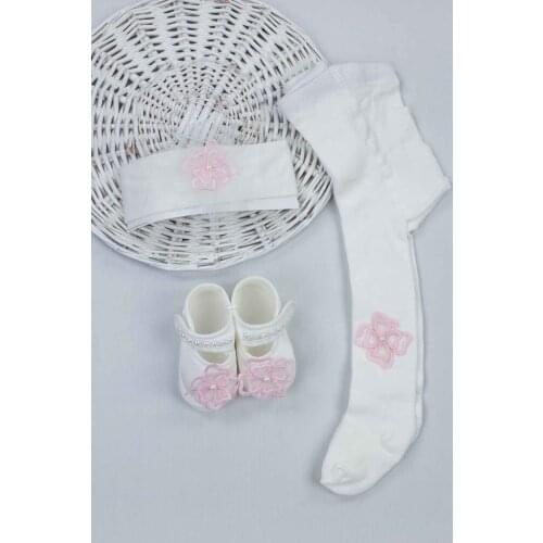 Pink White Baby Girl Newborn Gift Suit Set Girls Babies Tights Stockings Hair Bandana Shoes Fashion Style 2021 Mom Gift package