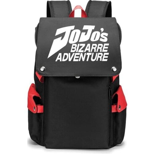 JoJos Bizarre Adventure Kujo Jotaro Backpack School Bags for Teenage USB Charging Laptop Backpack Bookbag Travel Mochilas