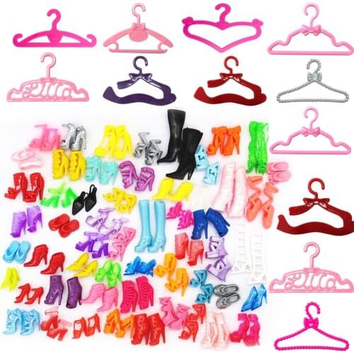 NK Mix Style Doll Shoes Fashion Hangers Boot Cute Heels Sandals For Barbie Doll Accessories Baby DIY Dollhouse Toy JJ