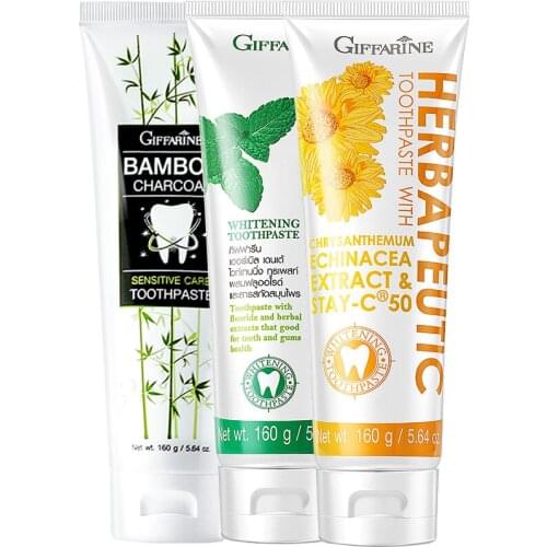 Thai toothpaste chrysanthemum herbal refreshing breath bamboo charcoal to yellow and brighten 160g/stick Free shipping