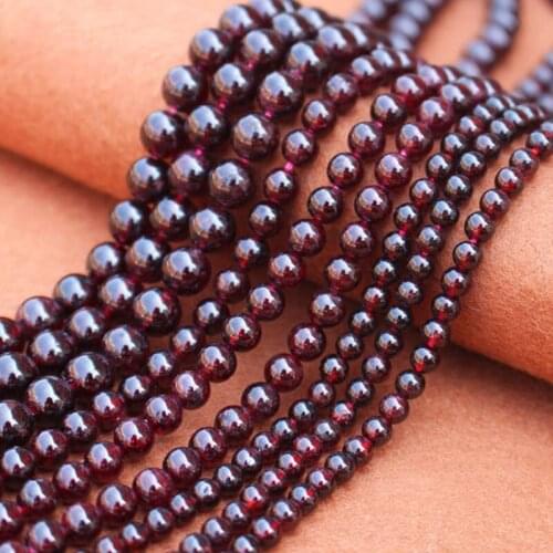 2-14mm Dark Red Garnet Beads Round Natural Stone Beads For Jewelry Making beads 15'' DIY Beads Bracelets For Women Trinket Gift
