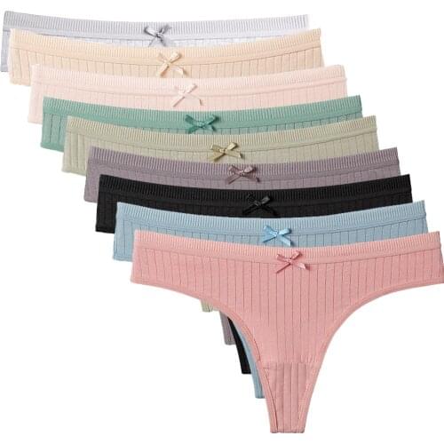 G-string Panties Cotton Womens Underwear Sexy Panties Female Underpants Thong Solid Color Pantys Lingerie Femme M-XXL Design