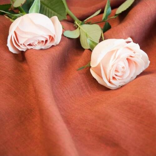 High quality flax fabric Orange tissu High grade skirt Cheongsam robe shirt dress fabrics