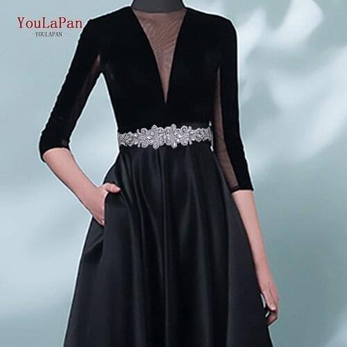 YouLaPan S12 Rhinestones Bridal Belt Bling Crystal Dress Applique Bridesmaids Belts Wedding Party Accessories Dress Decoration