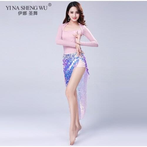 Women New Belly Dance Practice Clothes Oriental Dance Dance Competition Sequin Skirt Gypsy Skirt Costume Performance Clothing