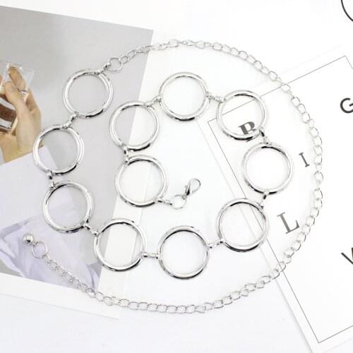 2020 Fashion Girls Metal Waist Chain Gold Plated Belt Decoration Belt for Dresses Women Circle Metal String Designer Belts