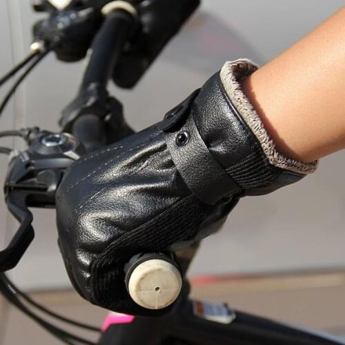 Winter Riding Mens Keep Warm Male PU Cotton Motorcycle Glove