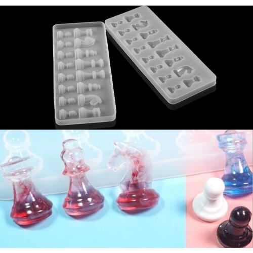 1 Set 3D International Chess Silicone Molds Chess Pieces UV Resin Epoxy Mold For DIY Pendant Jewelry Crafts Making Accessories