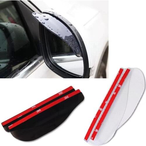 1 Pair Car Universal Rrain Shield Flexible Peucine Car Rear Mirror Guard Rearview Mirror Rain Shade Car Styling