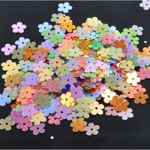 10g Flat Rainbow Flower Loose Sequins Multicolor Paillettes Sewing Craft Children DIY Accessories about 7mm CP0812