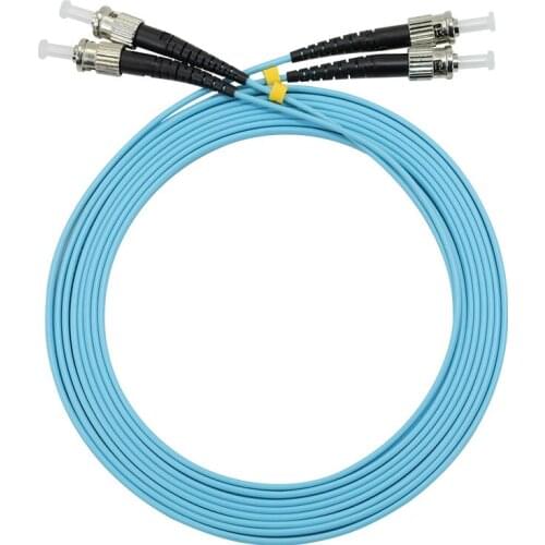 10pcs/lot ST-ST 10Gbps OM3 MM 50/125 Multi Mode Optical Fiber Patch Cord 2.0mm Duplex Fiber Optical Jumper ST/UPC-ST/UPC