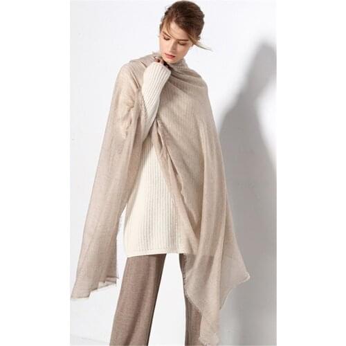 100%goat cashmere women fashion solid scarfs shawl pashmina 100x200cm small tassel blue 4color