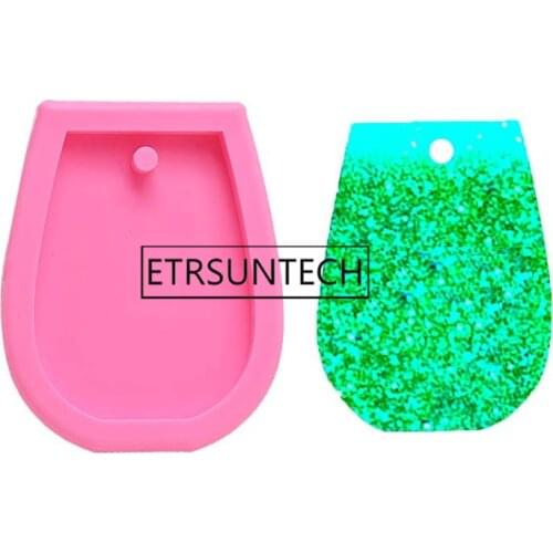 100pcs Shiny Wine Glass Shape Keychains Mold Cup Silicone Mould for Key Chain Pendant Clay DIY Jewelry Making